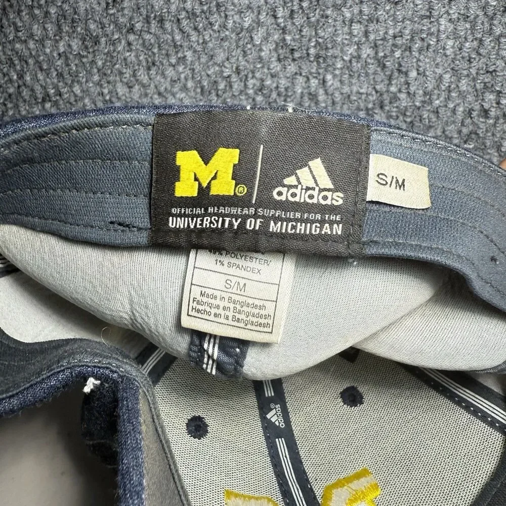 Adidas Michigan‎ Wolverines Hat Unisex Climalite Blue Size S/M Flex Fit Cap